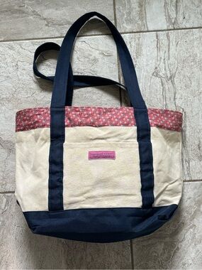 Vineyard Vines Canvas Tote Navy Crab Trim Martha’s Vineyard Nautical Bag